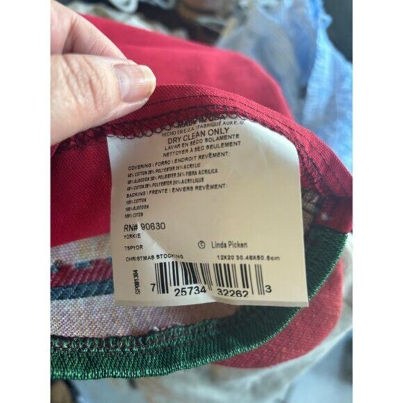 Yorkie Yorkshire Terrier Tapestry Christmas Stocking By Artist Linda Picken 19" - Picture 8 of 8